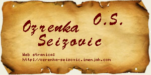 Ozrenka Seizović vizit kartica